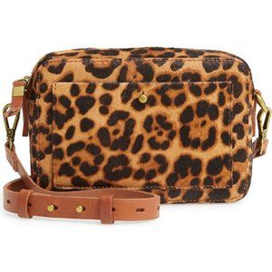 *NEW * Madewell The Transport Crossbody Camera Bag Calf Hair Leopard Print MB629
